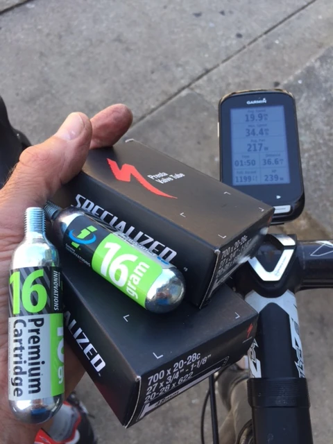 I flatted twice in the first couple hours and had to go to Sunflower Bike Shop in Lawrence to restock.