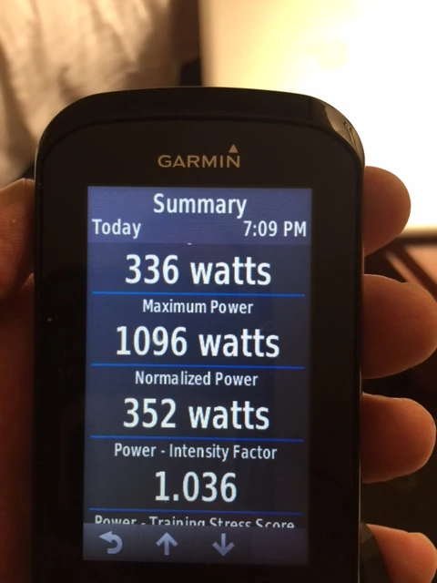I&rsquo;m not sure why my Garmin and Strava have different numbers. This is the summary for my Garmin after the race. Strava said average wattage was 305 and a 330NP. The max is pitiful, but I only went hard at the end and then I was dead.