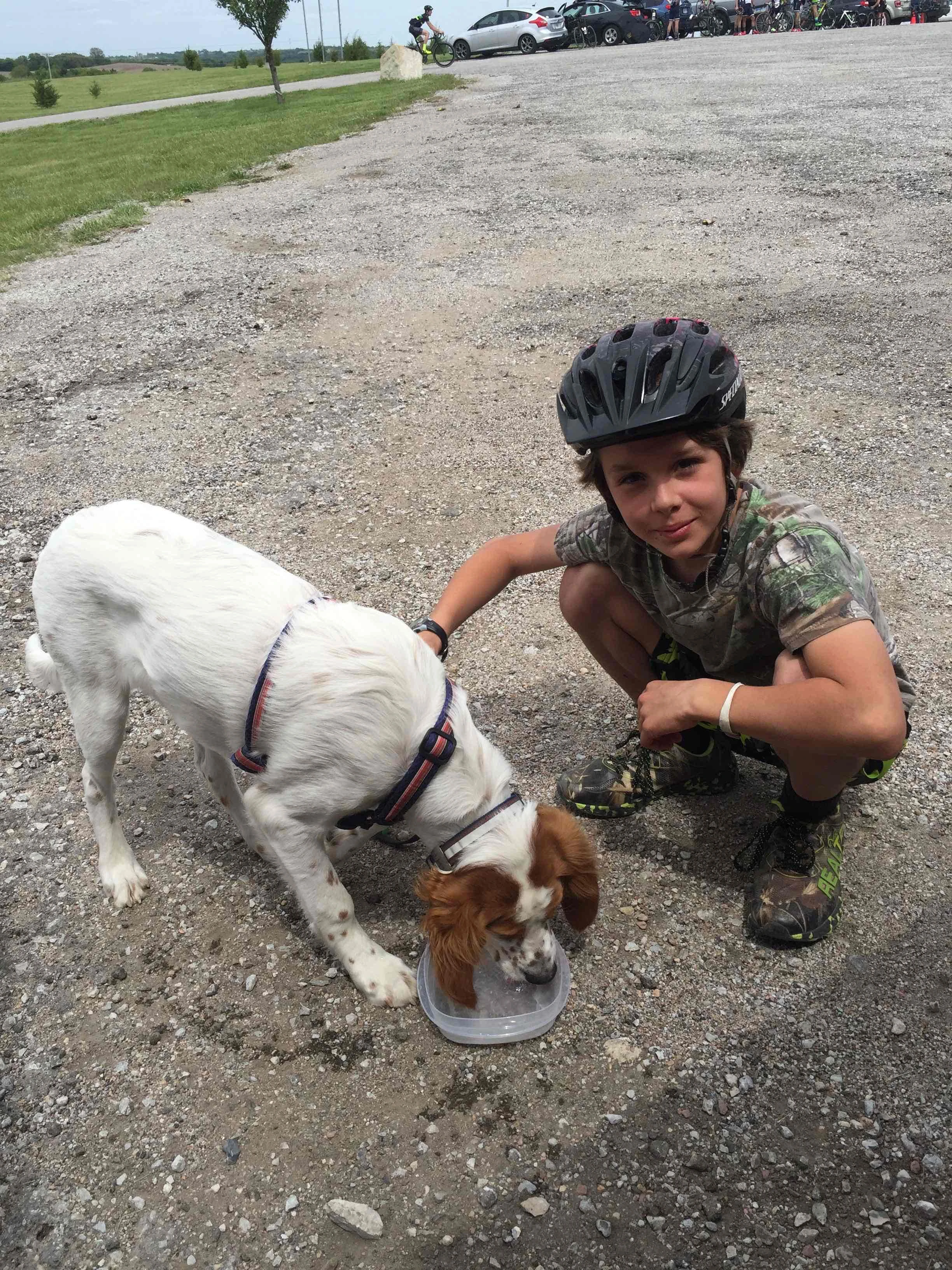 This is Finn Smith. He takes care of Tucker when I&rsquo;m racing.