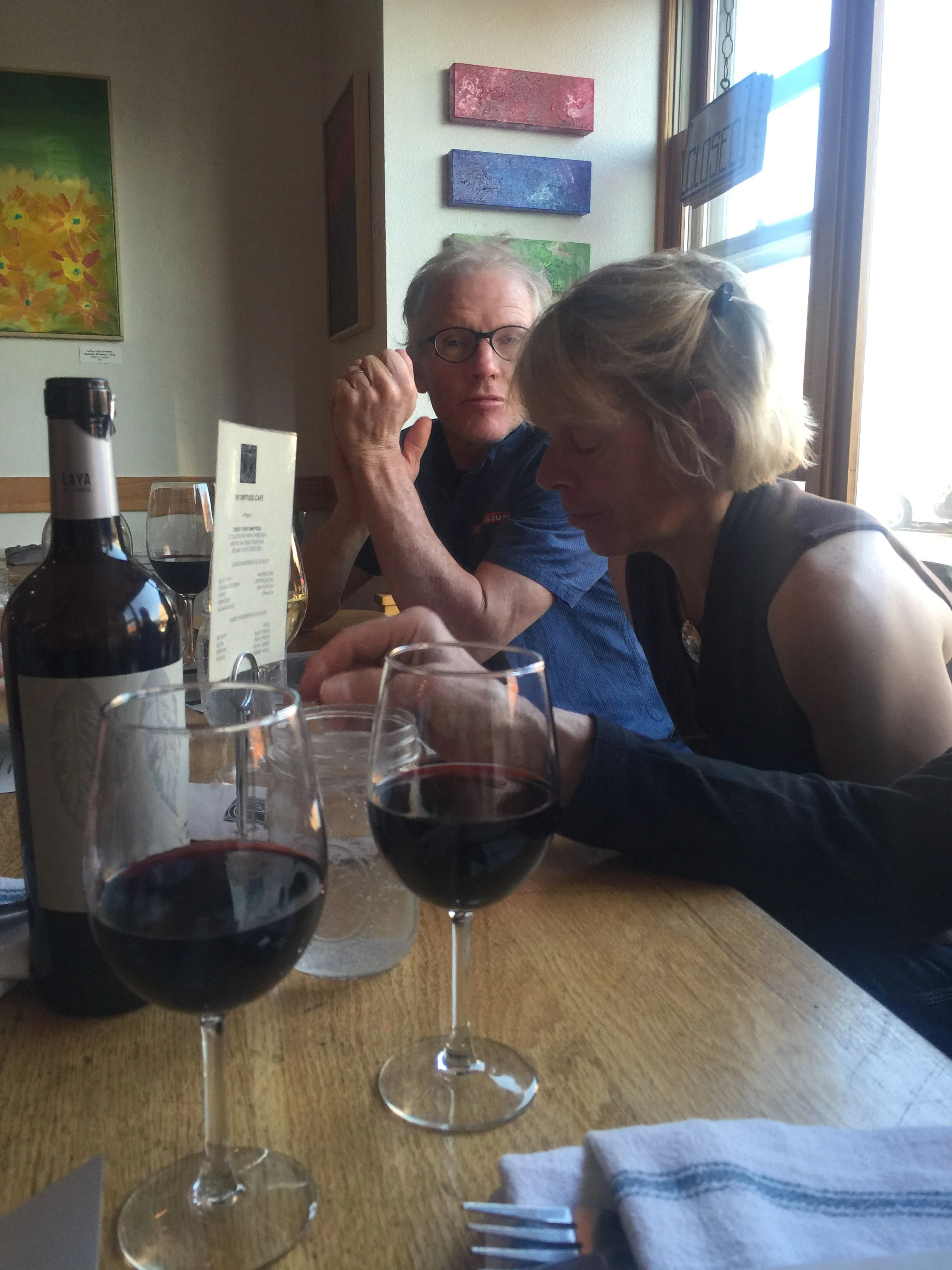 Birthday boy and Katie last night at the Driftless Cafe.