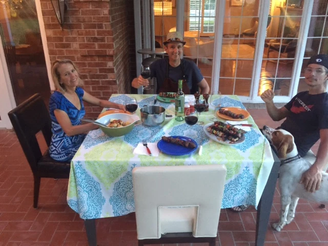 We had dinner at the Walberg&rsquo;s last night. It was nice sitting outside, although a bit hot.
