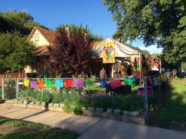 The local area houses are all decorated for it.