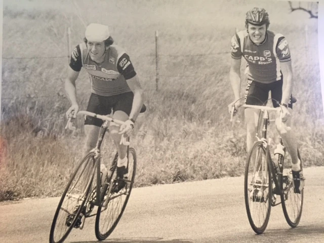 Chuch Magerl, the owner of FreeState Brewery, in Lawrence, sent me this photo. It is from 1983, I believe, at Kansas State Championships. My brother Kris is behind me.