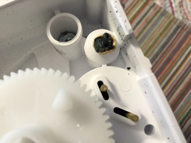 Melted heating element.