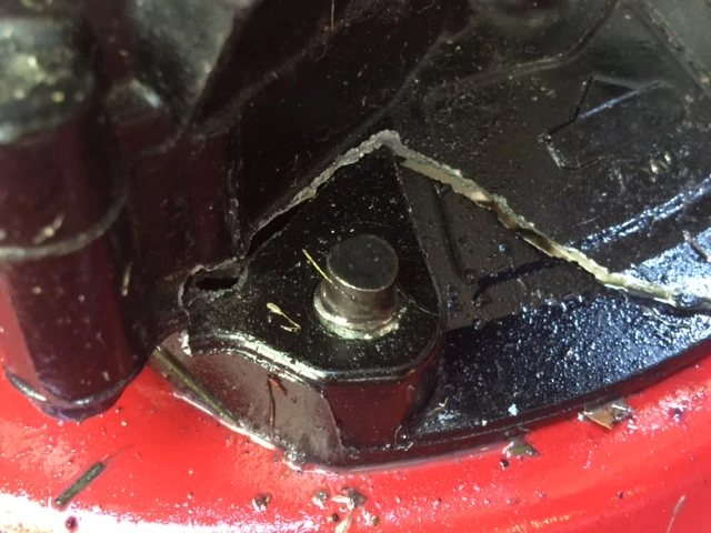 Broken mower piece. These Briggs and Stratton engines are made out of very bad materials.