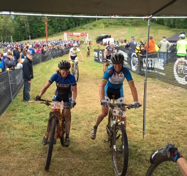 I rode with Catherine the whole day. This is right after the line.