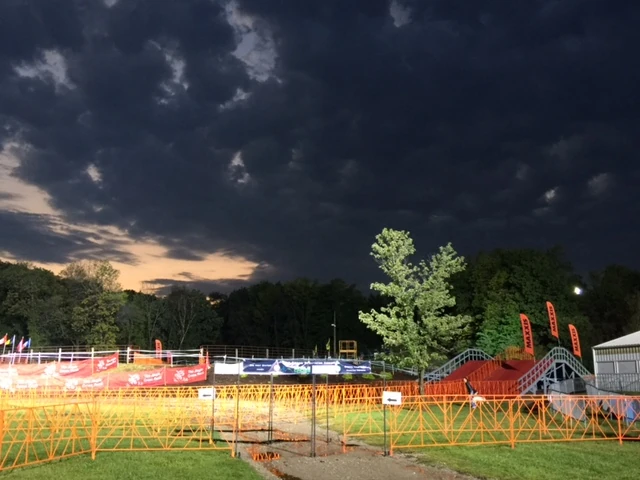 A break in the weather last night. The course looks awesome under the lights.