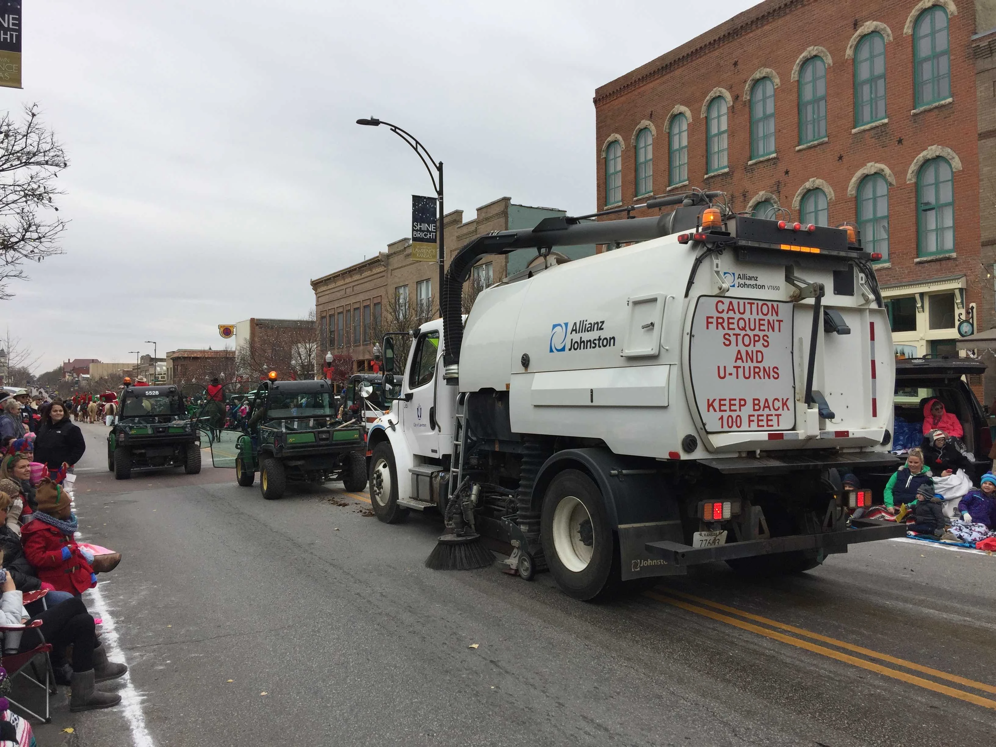 Cleaning up the poop at the end.