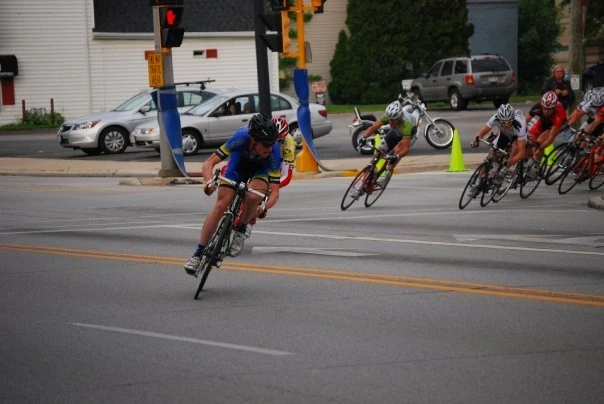 Way back out of the last corner.