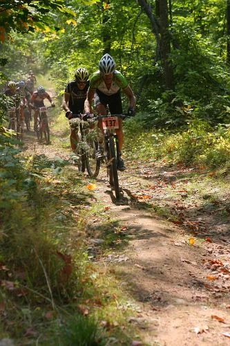 Leading at the bottom of the Seeley Firetower climb.