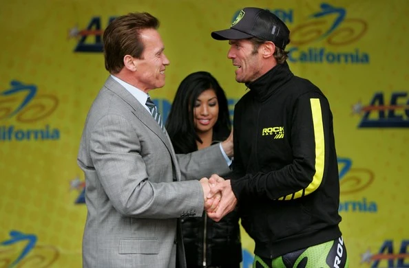 Arnold and Cipo hanging at the Tour of California.