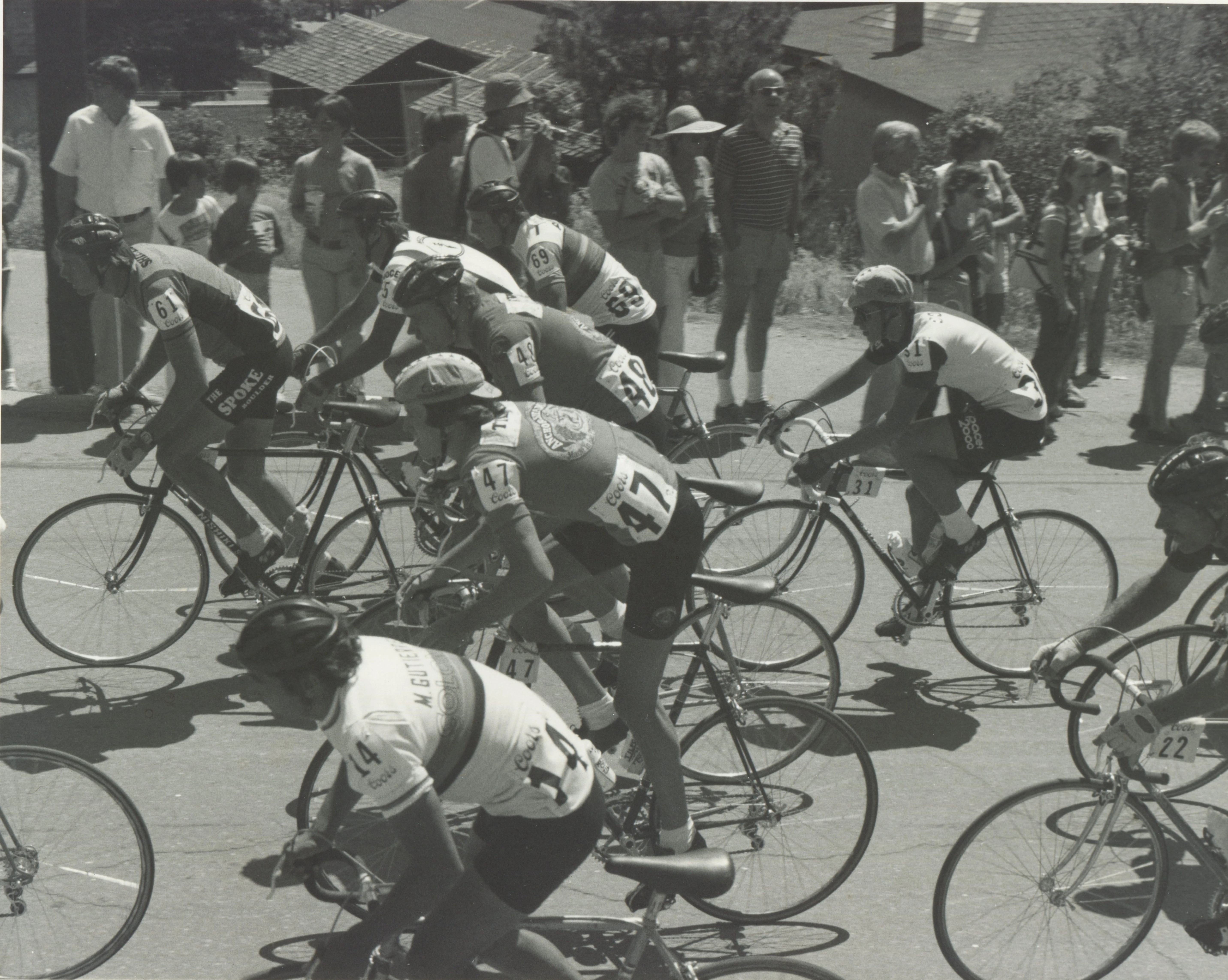The first time I rode the Red Zinger/Coor&rsquo;s Classic, I rode for a composite team sponsored by ArchorSteam Beer. I wonder if I still have that jersey, it was wool and super hot. That is Tom Chew, my team mate, beside me.