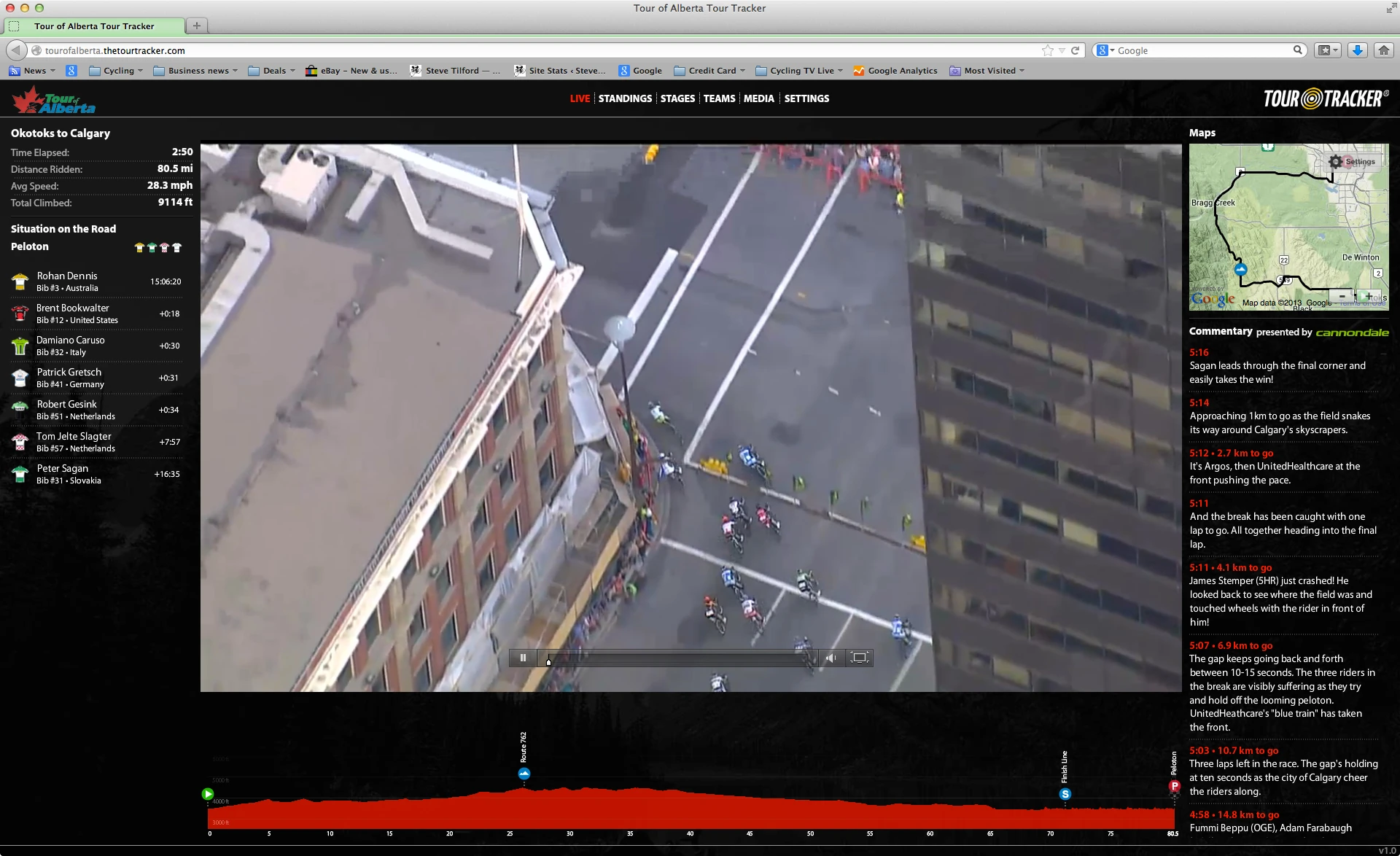 And this is the top photo a couple seconds later. It is amazing how far ahead he already is. He comes out of the corner bike lengths ahead of the other riders. Click to enlarge.