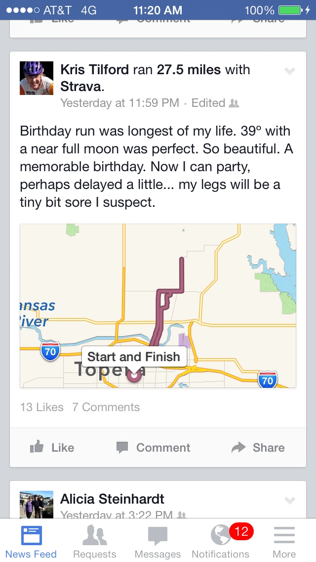 Kris decided he wanted to run a marathon before his birthday, so he just did it. Ouch.