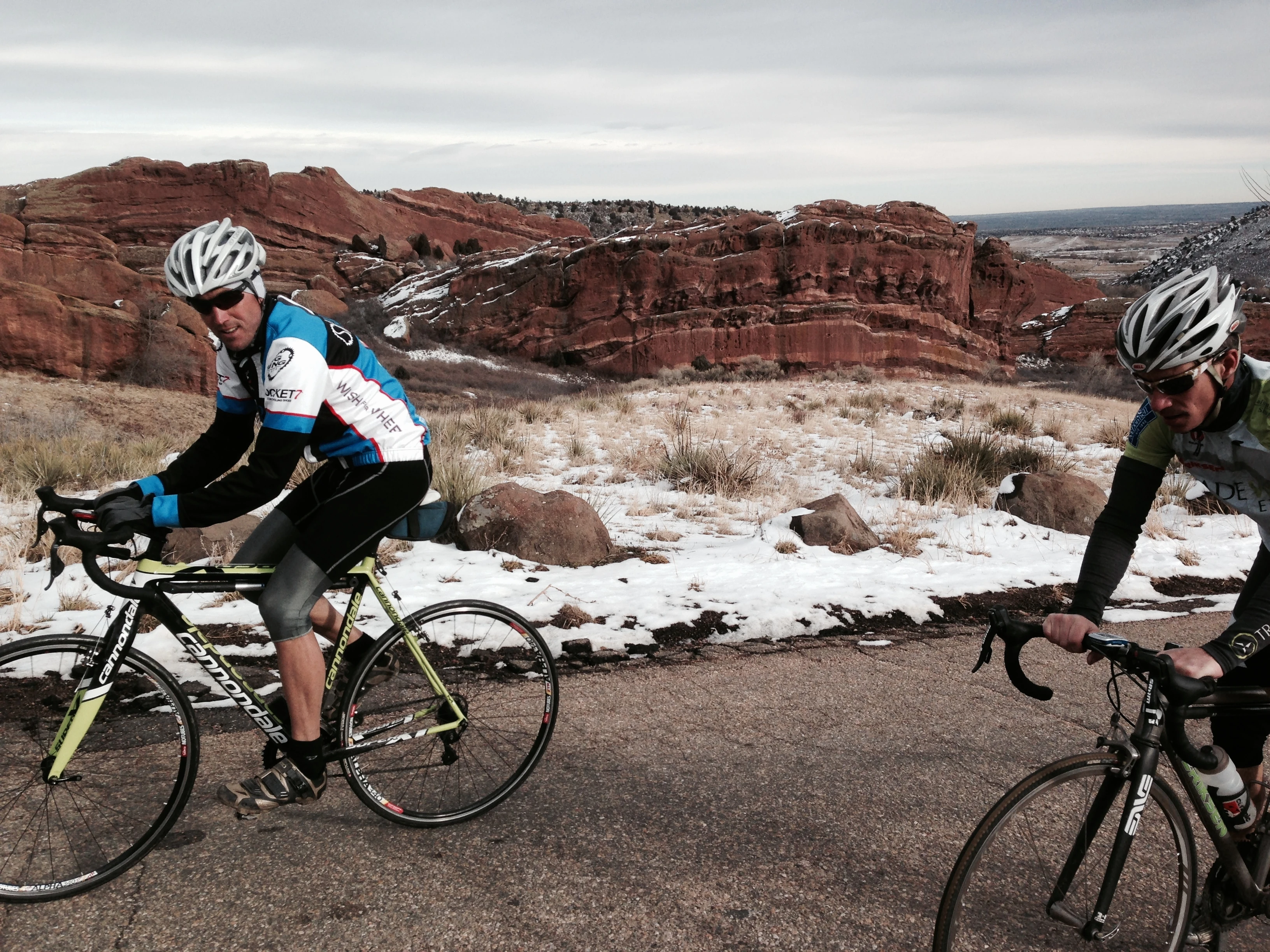 Vincent and Bill riding. I was the KOM leader for the day, even if they won&rsquo;t admit it.