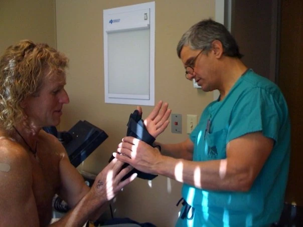 Dr. Eric Heiden, couple years ago, fixing my hand.