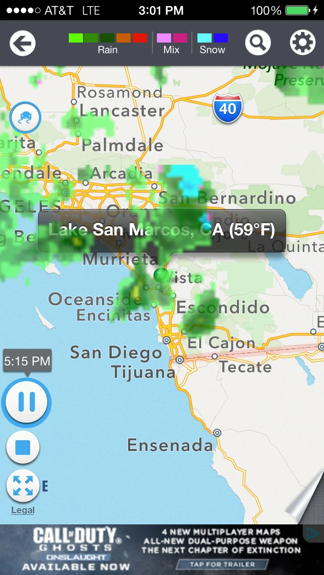 I realized that I was probably going to get wet when I looked at my phone and saw this.