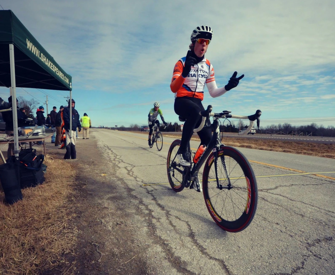 Grant was pretty stoked on the line.