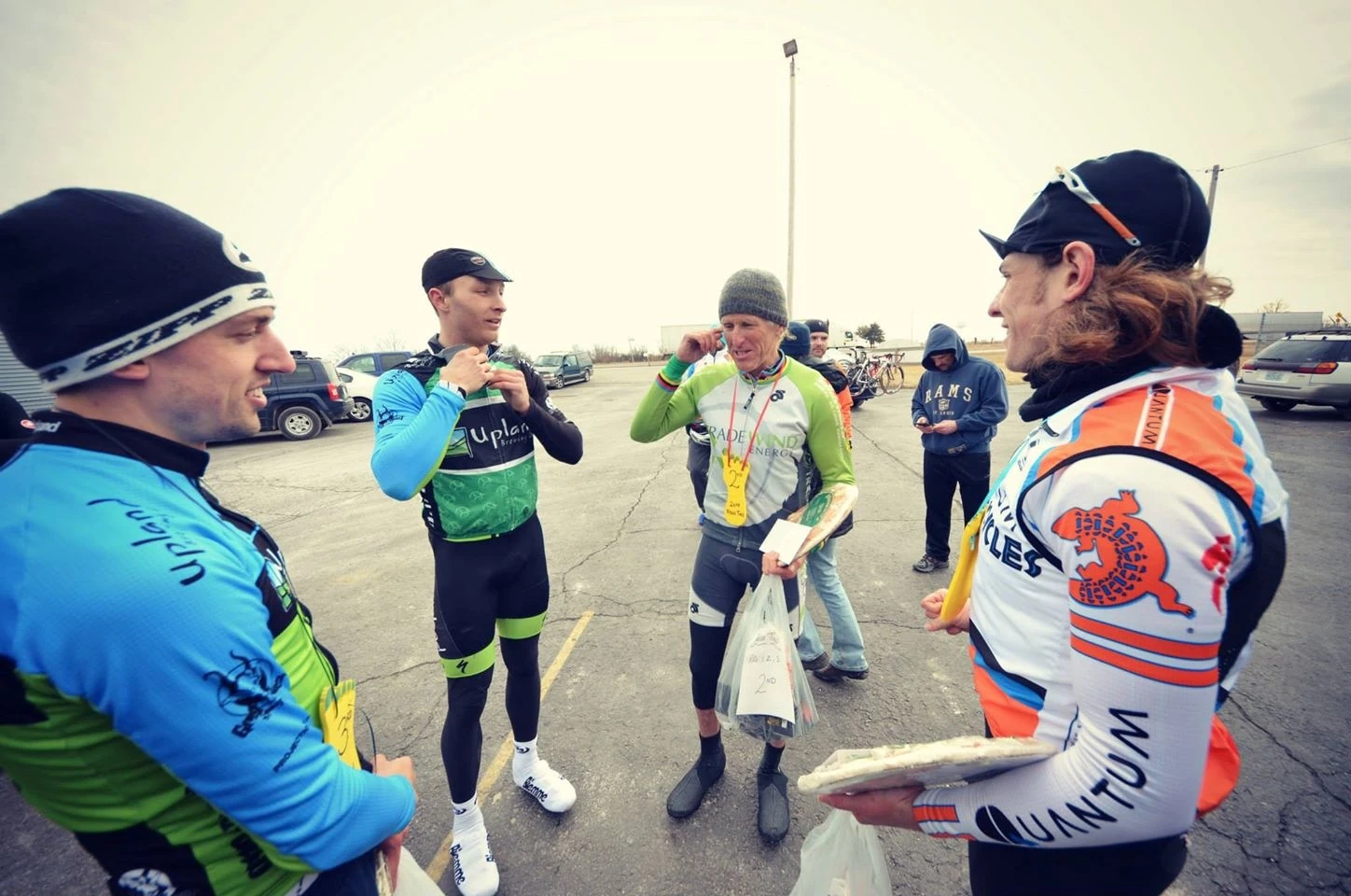 Four of the original 5, talking over the race after. I love hearing the other guy&rsquo;s views of the race.