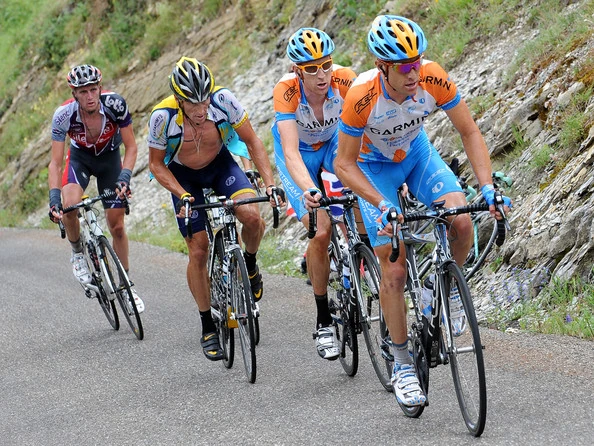 Here is Bradley and Lance, plus David Millar, having a tough time climbing in the Tour.