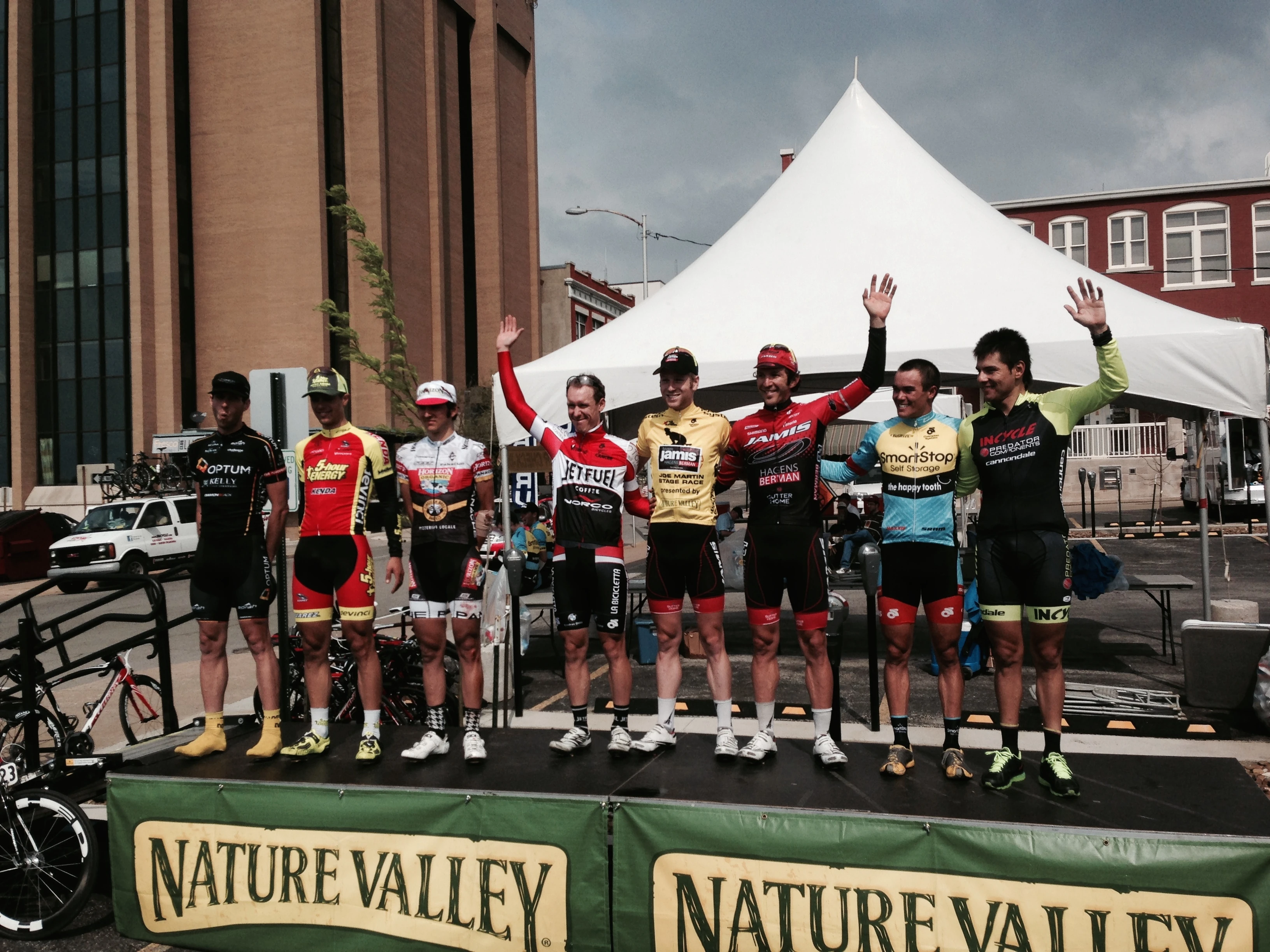 They called lots of guys up to the final podium.