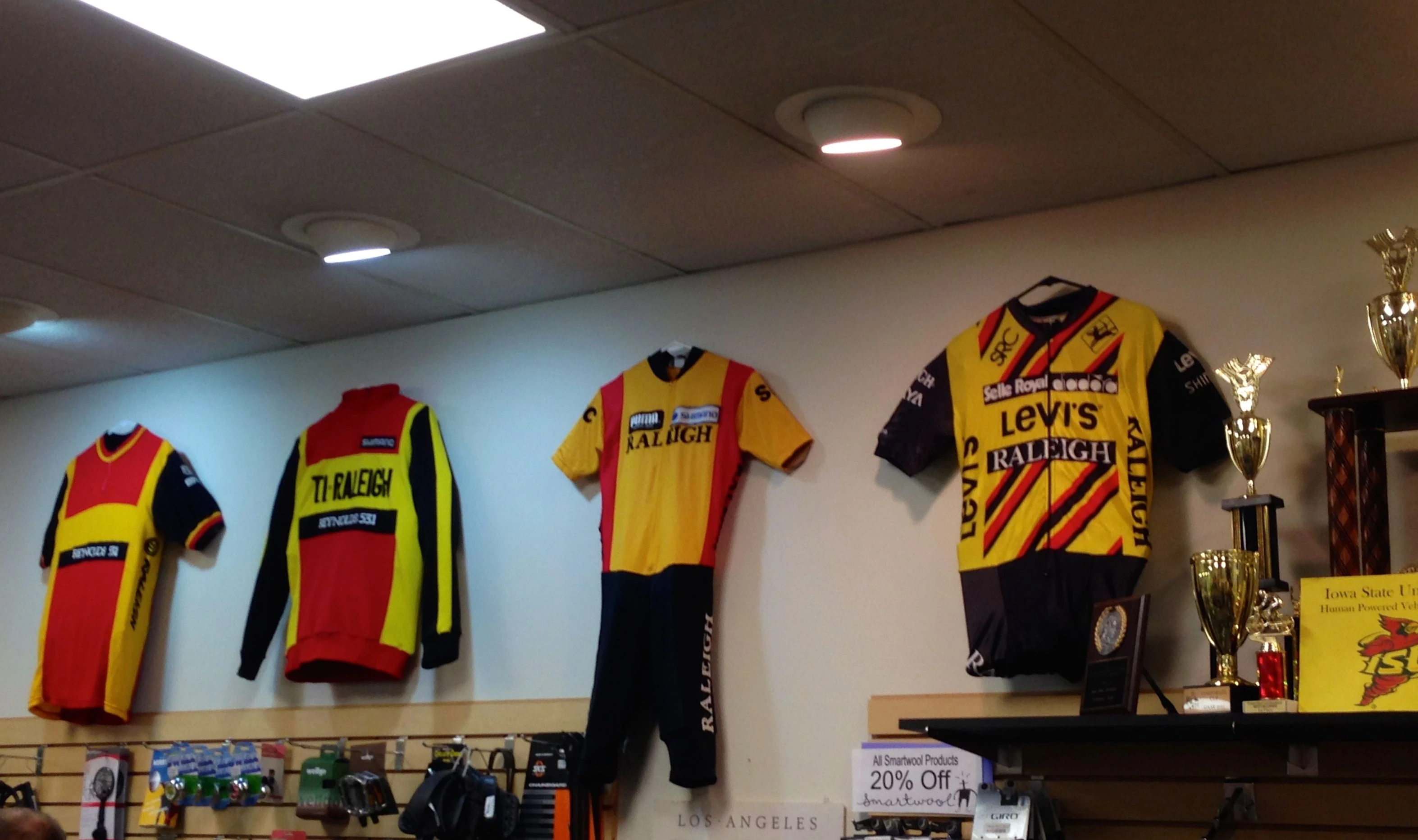 Old team clothing at Skunk River.