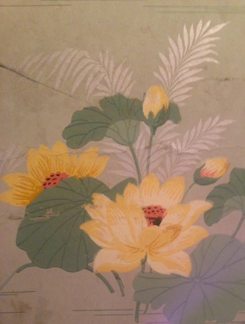 This wallpaper is on the plaster that is buried under some drywall. My mom and dad lived in this apartment after the got married. It is strange to think that my mom could have put this wallpaper up over 50 years ago.