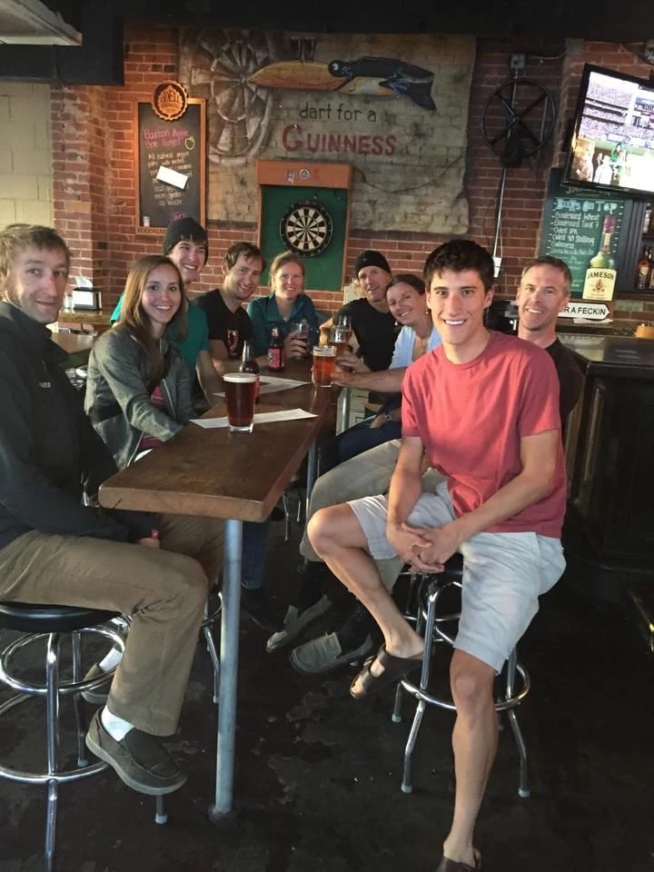 Team dinner photo after the race.