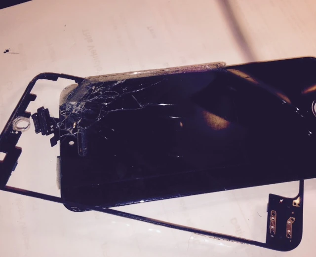 Smashed screen piece.