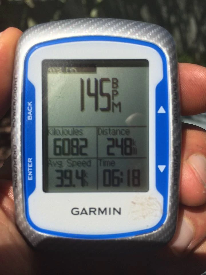 And the speed on this ride. This is training. He said he rode 4 1/2 alone, 40 minutes with a group, then motorpaced the rest. Whatever, it&rsquo;s still nearly 25 mph for 150 miles.
