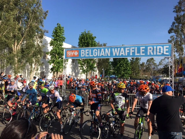 The start of the Belgian Waffle Ride this morning.