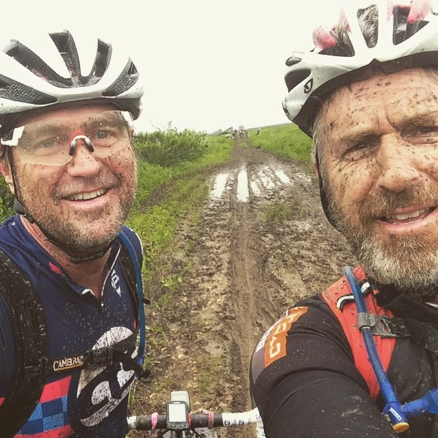 Thomas and Chris Carmichael at 30 miles.