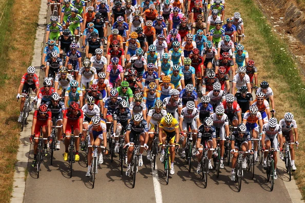 There is obviously only so much road for the peloton to use.