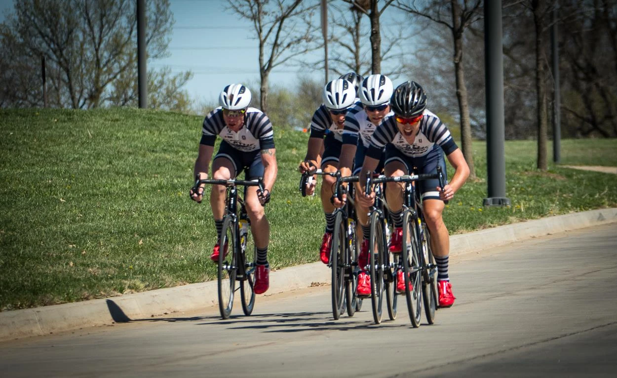 The Olathe Subaru TTT on Sunday. I am the little gray helmet on the back.