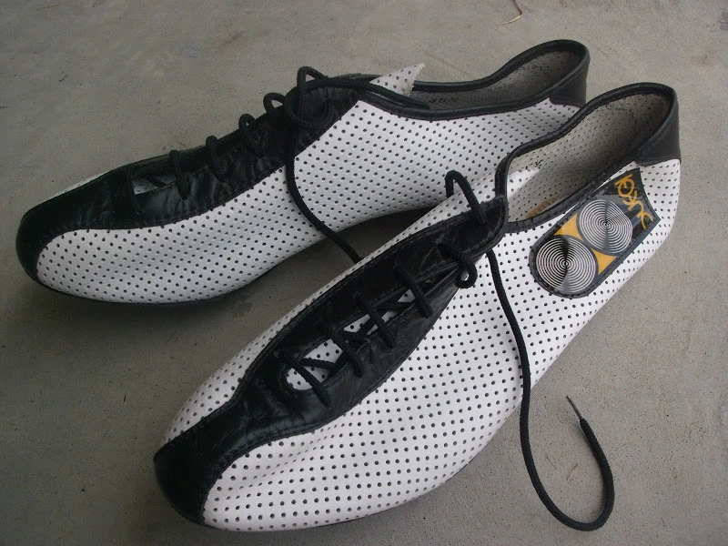 The first white Duegi shoes. They had wood soles, then went to nylon.