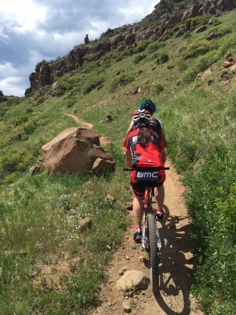 Trudi and Vincent on the tandem.