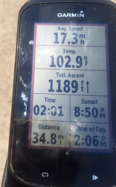It was pretty hot the whole ride.