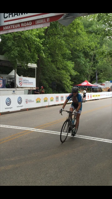 Crossing the finish line. Notice the crowds. The finish was at a really weird place, nearly inaccessible to get to.