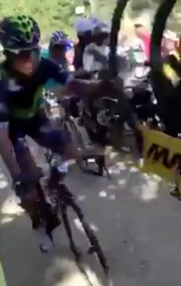 Watch the video above. He wasn’t just trying to stay upright. He was cheating. Watch the video at the link above.