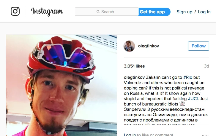 Oleg&rsquo;s Instagram last week.