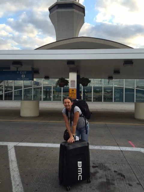 Trudi at the St. Louis airport this morning.