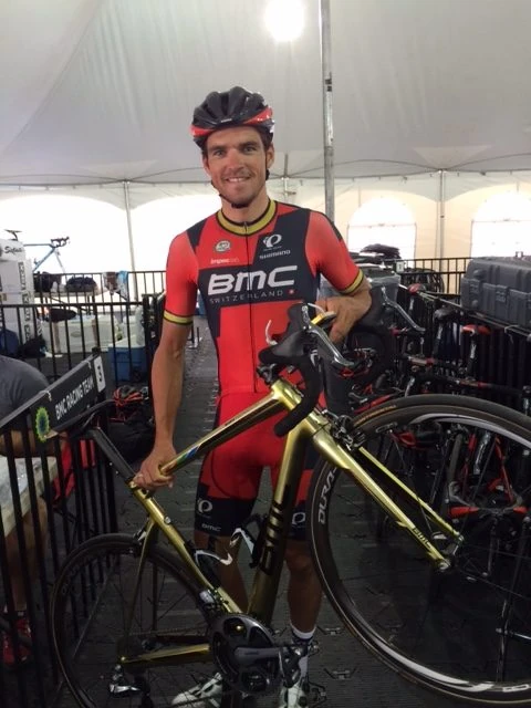 Greg with his gold bands on his kit.