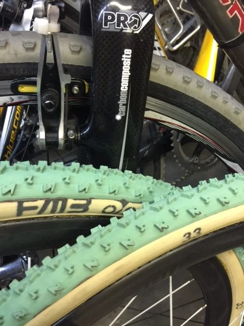 These tires have a lot of tread, but I figure it is better to have too much tread than not enough, Belgianwerks has a whole selection of FMB cross tires.