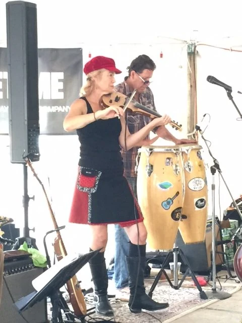 Molly played on Friday, at registration, then at the finish all day Saturday. What a treat.