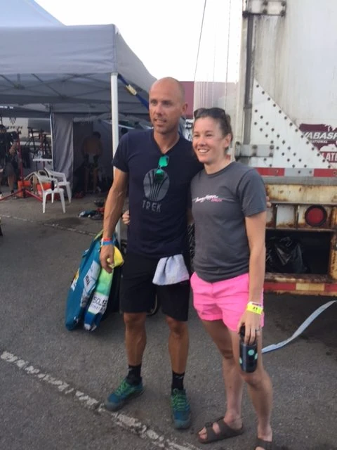 This is Abby Krawczyk and Sven Nys. Abbey won Chequamegon last weekend. 
