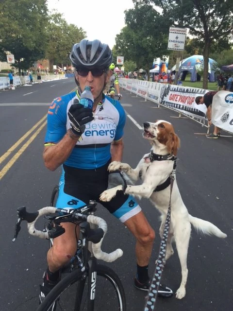 Tucker must have wanted some water after the race yesterday.