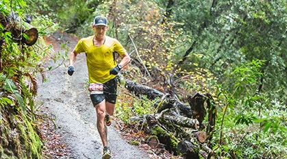 Lance jumped the gun a little, doing this privately promoted trail run last year. The two picture sizes represent the the different values of these two people.
