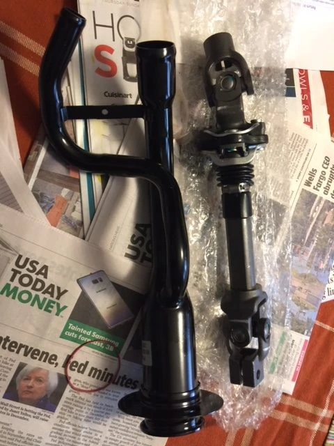 New filler neck. And a steering shaft piece I&rsquo;m putting in later today.