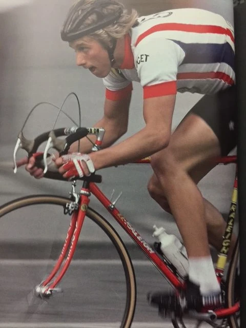 This is the first picture in the book. I&rsquo;m sure, Greg got this bike from Michael Fatka. I was sponsored by Michael is this is the first bike I got from him too. Cycling was a very tight community back then.