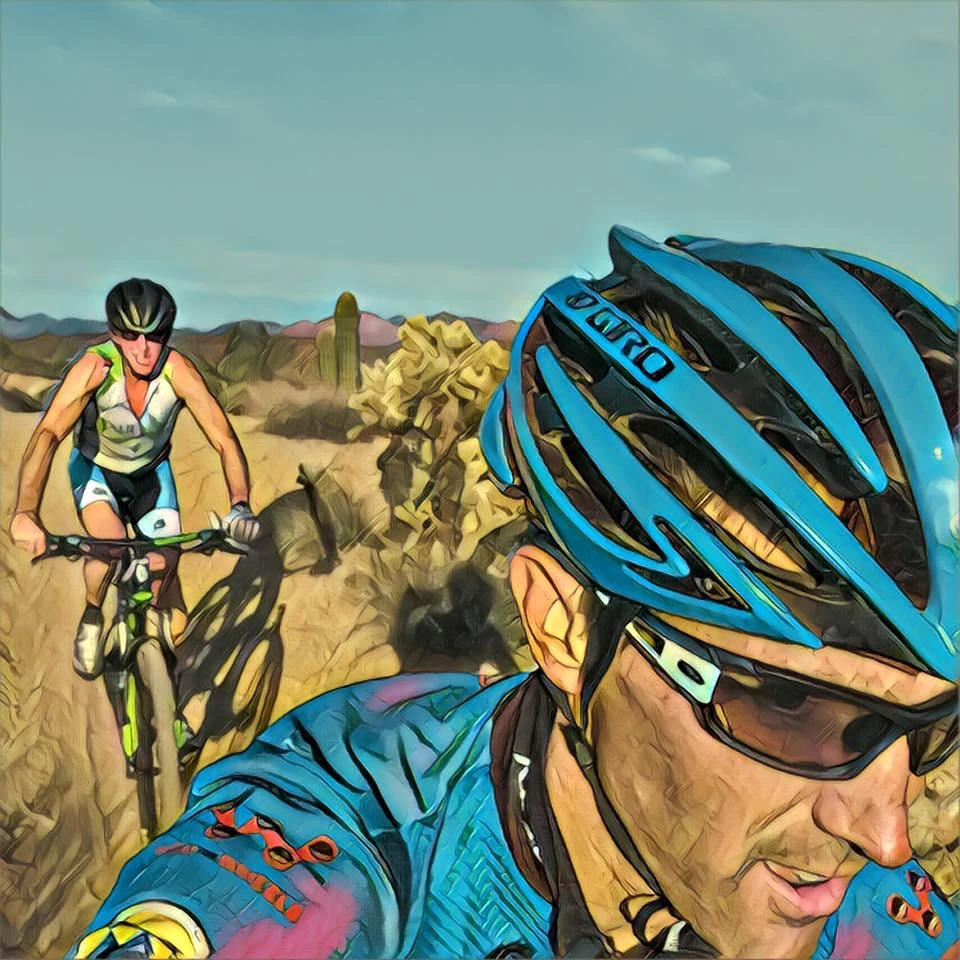 Vincent took this over his shoulder when we were riding off-road.